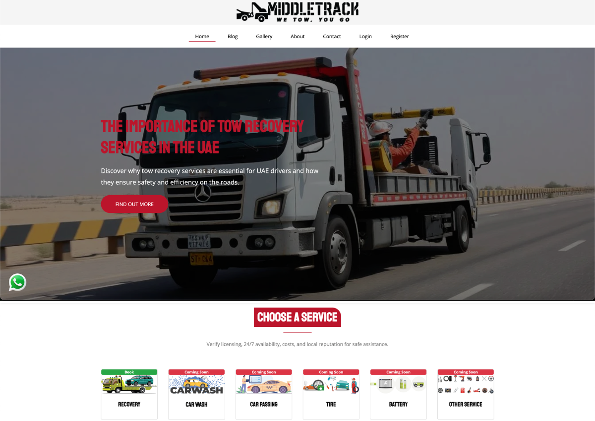 Middletracks — Professional Towing & Roadside Assistance Platform